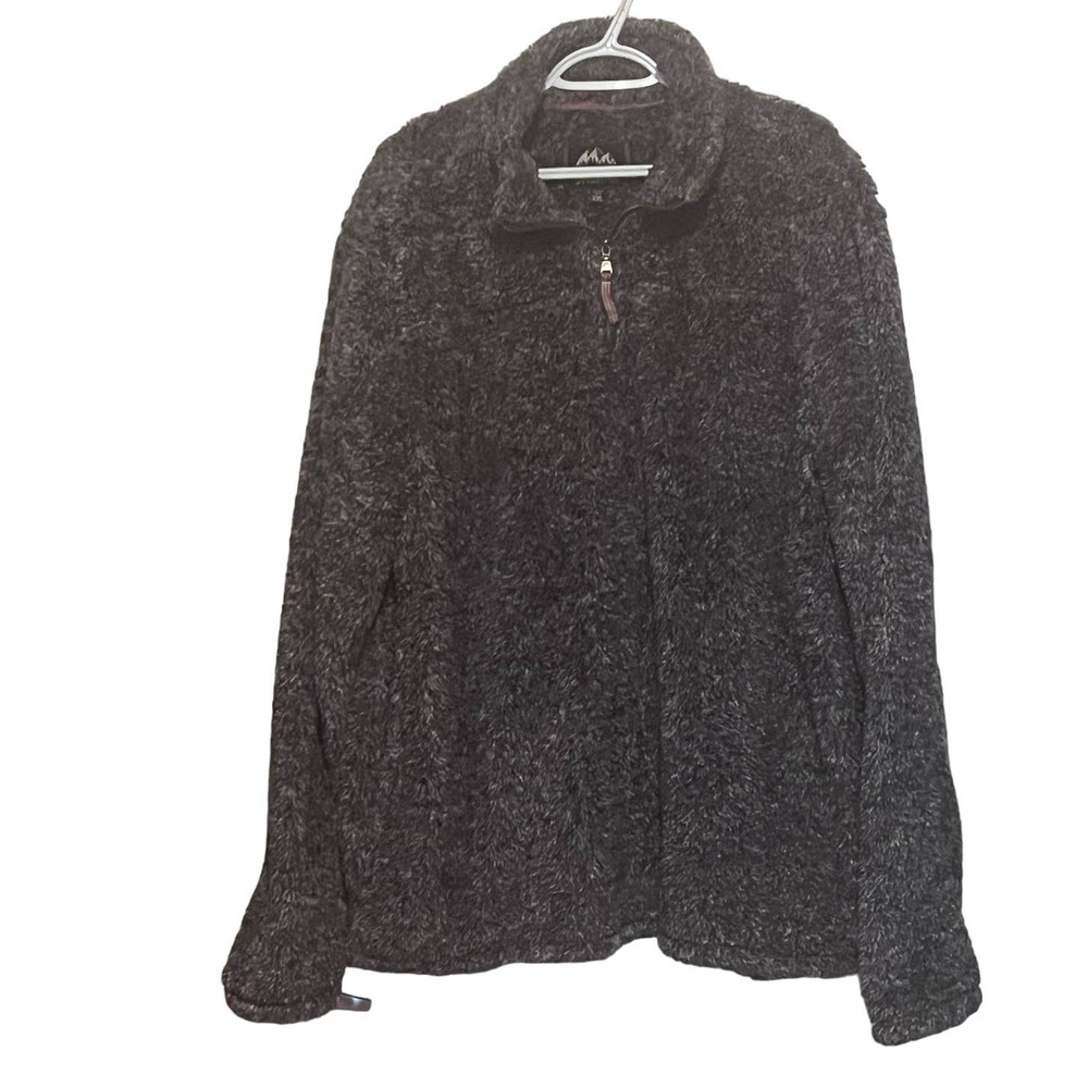 Alpine Sherpa Women's Gray Quarter Zip Long Sleeve‎ Sherpa Side Pockets Size XXL